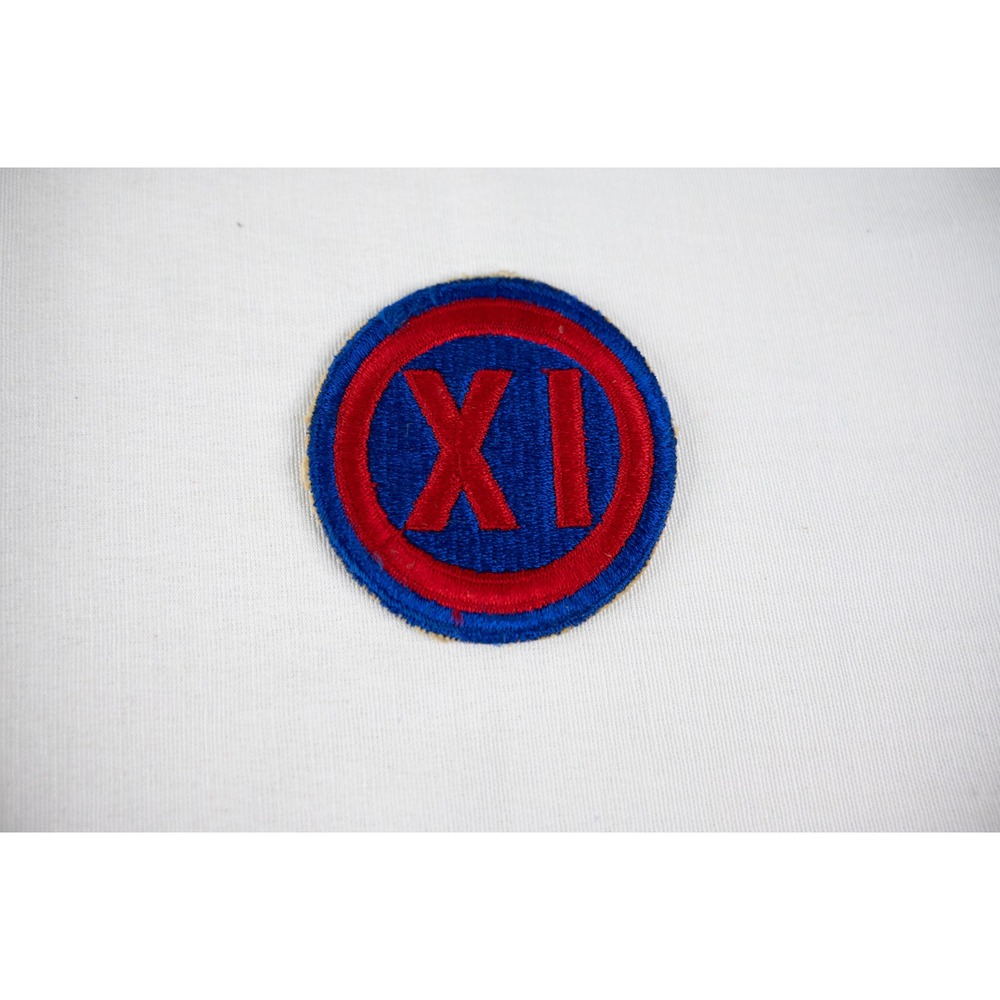 US Army XI 9th Corps Patch Military Blue Red Vintage Embroidered Insignia